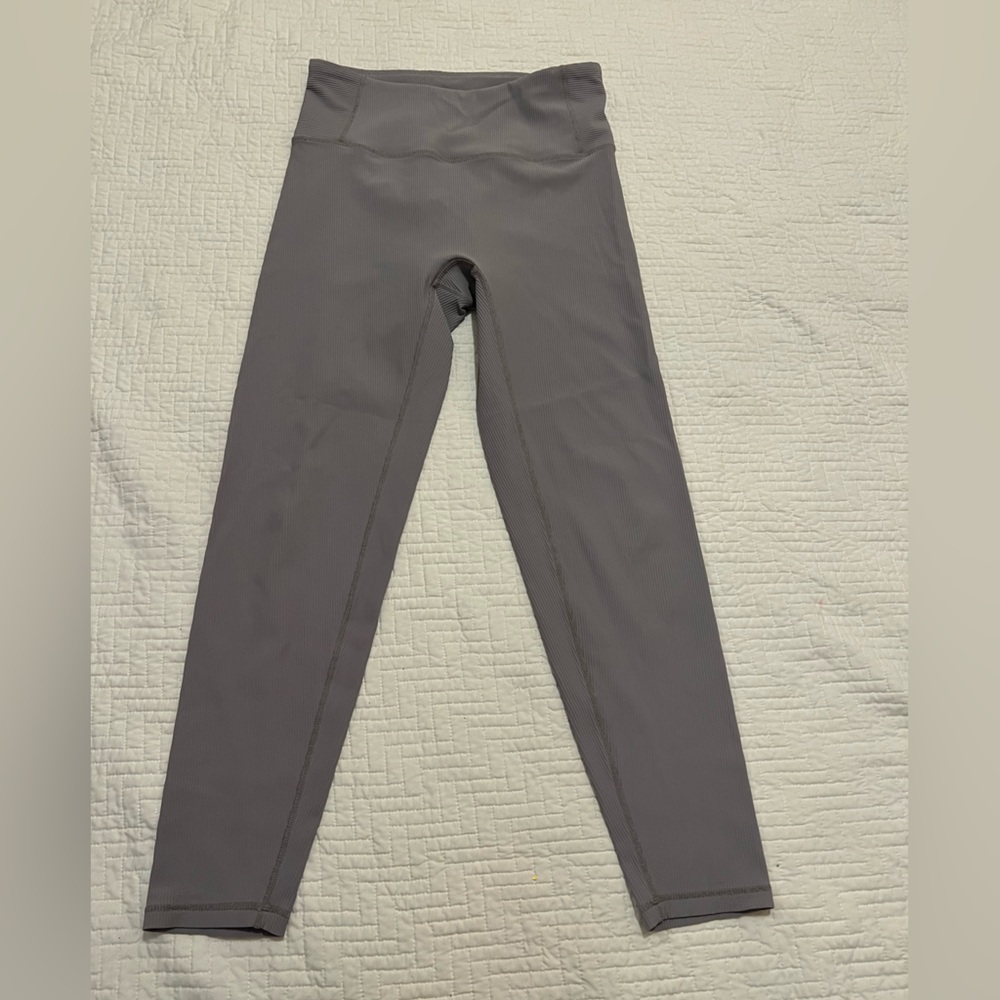 alyth Gray Ribbed Athletic Leggings Size Large
